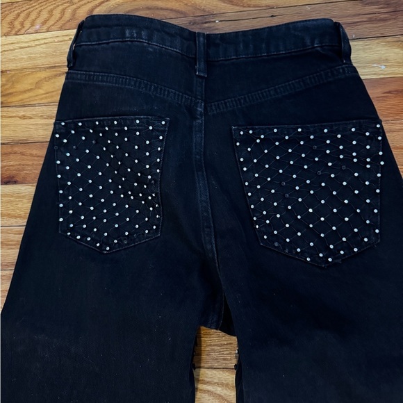 Stylish Black Studded Pants - Picture 3 of 5